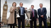 The UEFA Champions League trophy handover took place in London